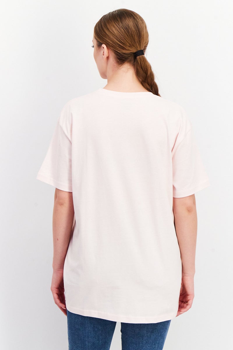 Tee and Charles Addams Foundation Women Crew Neck Short Sleeve Graphic Print Top, Pink - Image 3