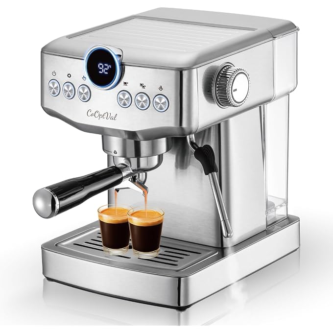 20-Bar Espresso Machine & Cafetera Espresso  Fully Customizable Brewing (Temperature, Time, Volume, Steam)  Steam Wand & Milk Frother, Stainless Steel  Latte Machine & Cappuccino Machine - Image 1