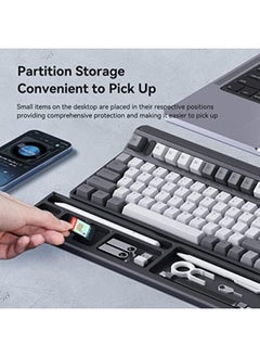 Hagibis Keyboard Wrist Rest Pad Support With Desktop Partition Storage Case Ergonomic Soft Memory Foam Anti Slip Rubber Base For Computer Keyboard Laptop Office Home Black  - Image 2