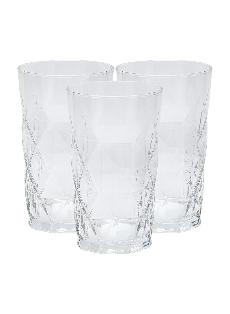 LAV 3 Pieces Keops Long Drink Tumbler Set 460 Ml - Clear - Image 4
