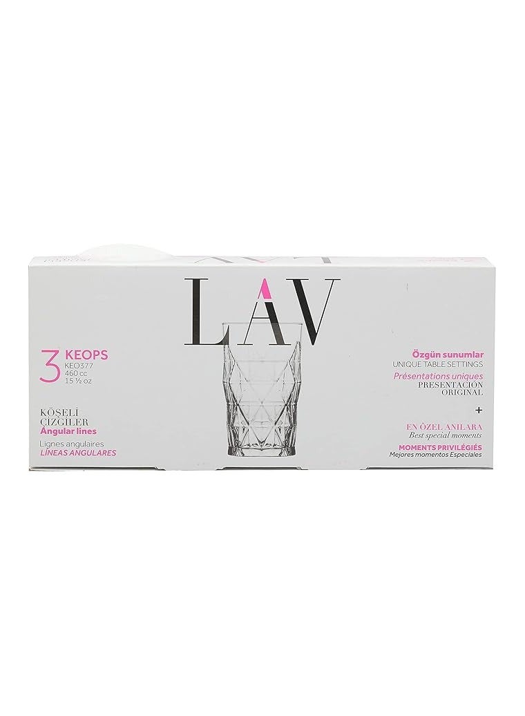 LAV 3 Pieces Keops Long Drink Tumbler Set 460 Ml - Clear - Image 5