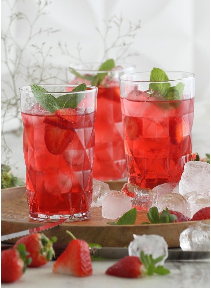 LAV 3 Pieces Keops Long Drink Tumbler Set 460 Ml - Clear - Image 2