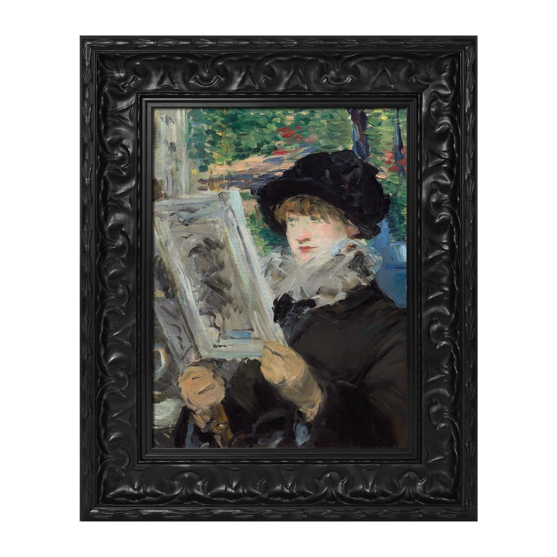 FOLKOR Vintage Canvas Frame for 18x24 Art Prints Oil Paintings, 2.6" Wide DIY Wood Ornate Open Back Wall Frames for Gothic Landscape Family Animal Memorial Portraits, No Glass & Back (Black) - Image 1