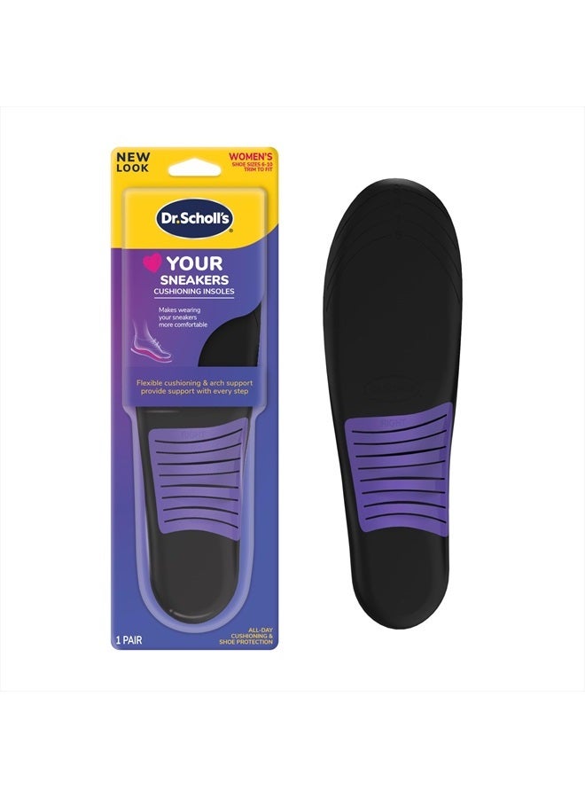 Dr. Scholl's ® Love Your Sneakers Full Length Insoles, All-Day Comfort for Slip on & High Top Sneaker, Prevent Discomfort, Arch Support, Absorb Shock, Trim Insert to Fit Shoe, Women Size 6-10, 1 Pair  - Image 1