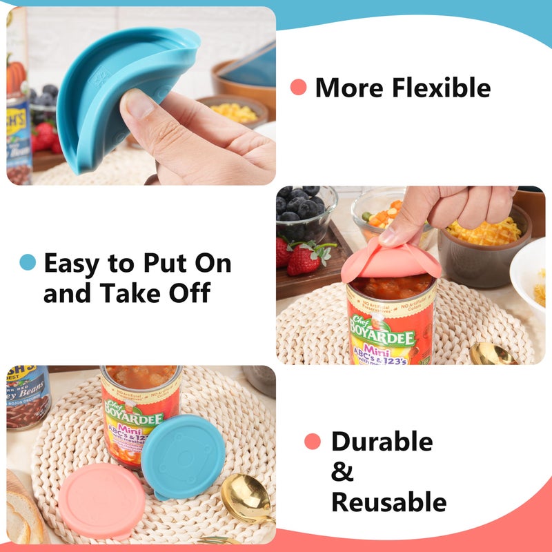 Purekra 2PCs 3-inch/7.5cm Silicone Can Lids for Chef Boyardee | Van Camp's | Goya | Bush's Best | Farmer's Market Can, Can Cover for Canned Good, Fit Most Standard Size, Dishwasher Safe (Can NOT Included) - Image 3