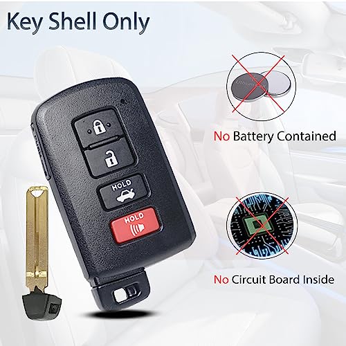 SUPALAND Key Fob Shell Case Replacement Fits for Toyota Avalon Camry Corolla RAV4 Highlander Sequoia 2011 2012 2013 2014 2015 2016 2017 2018 2019 Keyless Entry Remote Control 4 Button Case Cover - Image 2