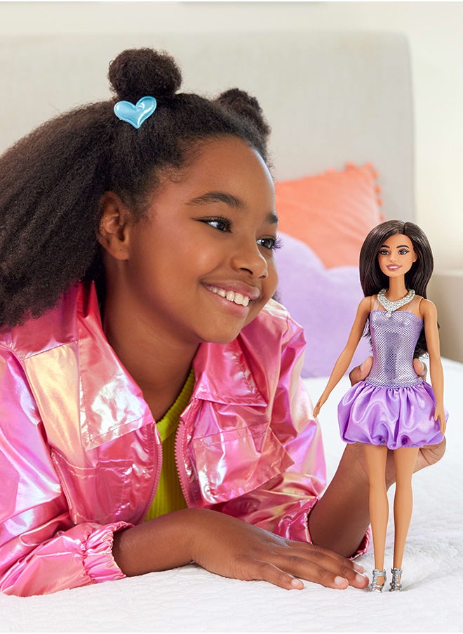 Barbie Fashionistas® Doll -  Purple Bubble Hem  - Image 2