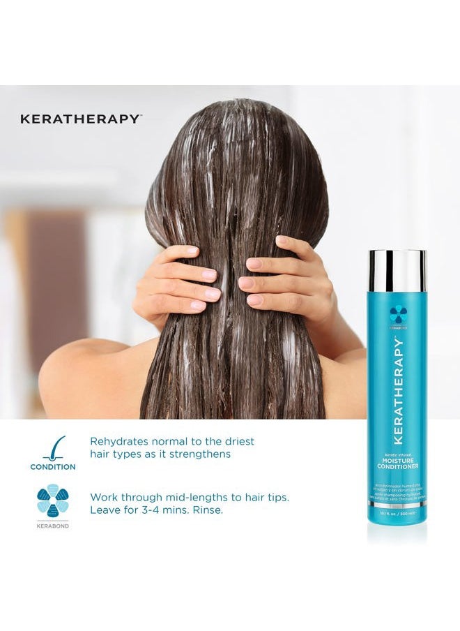 KERATHERAPY Keratherapy Keratin Infused Moisture Shampoo, 10.1 fl. oz., 300 ml - Anti Frizz Moisture Shampoo for Oily Scalp and Dry Ends - Kerabond Technology, Aloe Vera, & Willow Bark  - Image 4