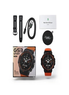 BLACK SHARK GS3 Sports Smartwatch, Two Dual Tone Straps, 1.43’’ AMOLED Display, LED Flashlight, 18 Days Long Battery Life, 5ATM Water Resistance. 120 Sport Modes, Built-in GPS,  Health Tracking Watch -  Black/Orange  - Image 4