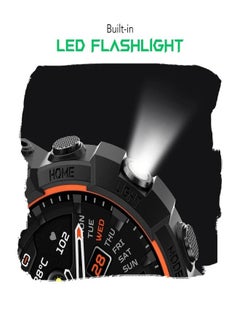 BLACK SHARK GS3 Sports Smartwatch, Two Dual Tone Straps, 1.43’’ AMOLED Display, LED Flashlight, 18 Days Long Battery Life, 5ATM Water Resistance. 120 Sport Modes, Built-in GPS,  Health Tracking Watch -  Black/Orange  - Image 3