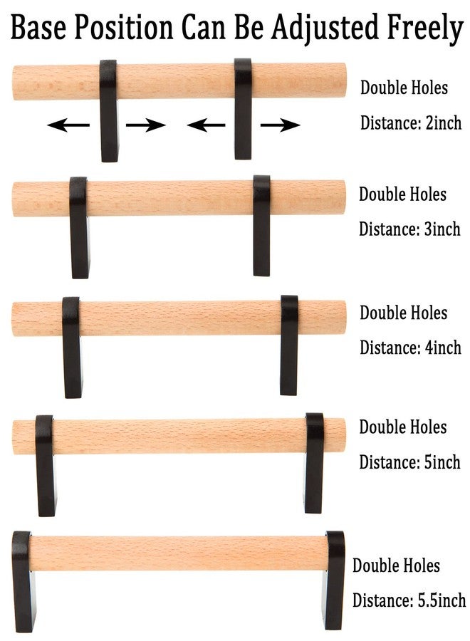 luluxing Adjustable Wood Cabinet Handles,Unfinished DIY Pulls,Adjustable Double Hole Distance Handles,Modern Kitchen Wardrobe Drawer Pulls 6Pcs Adjustable Wood Cabinet Handles（6pcs Adjustable） - Image 5