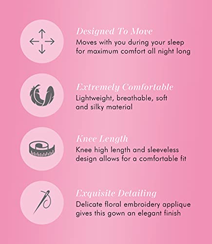 Exquisite Form Women's 30107 Nylon Tricot Sleeveless Short Knee Length Nightgown - Image 3