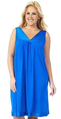 Exquisite Form Women's 30107 Nylon Tricot Sleeveless Short Knee Length Nightgown - Image 1