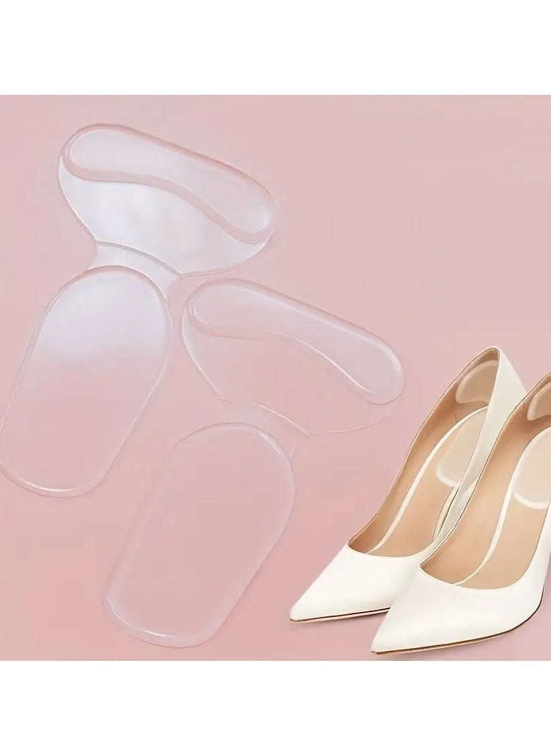 جلوسكي 1pair جل 4d سيليكون مضاد للتآكل قدم قطع أثرية ملصق كعب مضاد للسقوط ملصق حذاء قدم مضاد للتآكل ، تم تغيير حجم الحذاء إلى نعل نصف الحجم ، بطول 5.51 بوصة/14 سم ، عرض 3.35 بوصة/8.51 سم  - Image 2