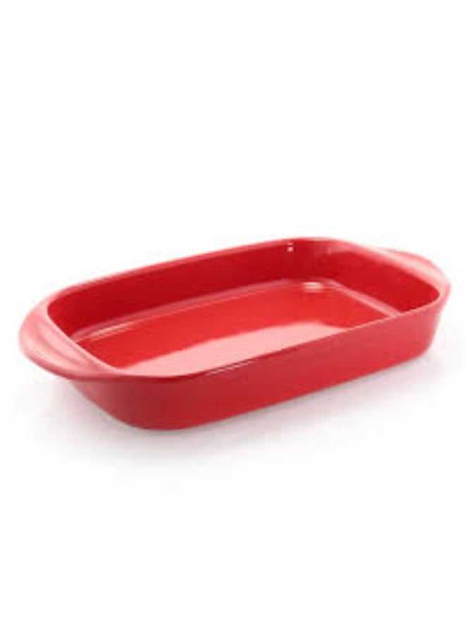 Red Porcelain Baking Dish – Elegant Oven Casserole Dish for Cooking and Serving - Image 1