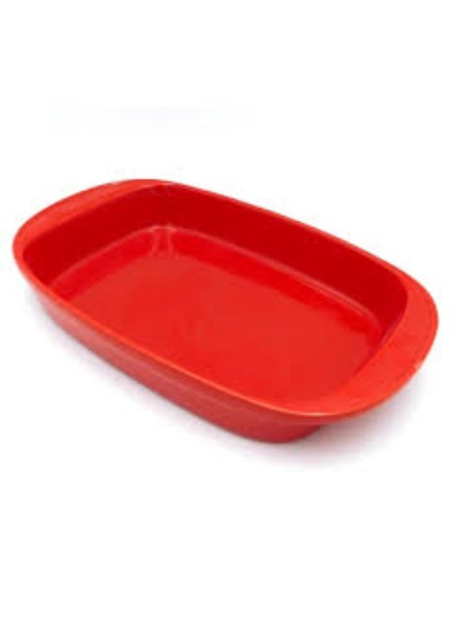 Red Porcelain Baking Dish – Elegant Oven Casserole Dish for Cooking and Serving - Image 2