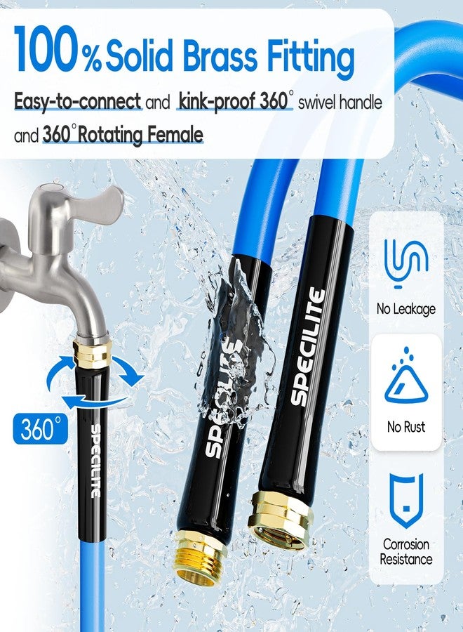 SPECILITE Hot/Cold Water Hose 50 ft, Graden Hose -50℉ To 190℉, Heavy Duty,Flexible,Burst 605 Psi, Lightweigh, 5/8" Upgraded Rubber Hose With 3/4" Brass Fittings For Backyard, Outdoor, Farm, Blue - Image 5