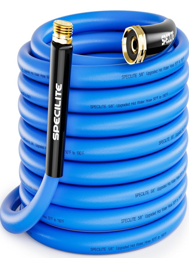 SPECILITE Hot/Cold Water Hose 50 ft, Graden Hose -50℉ To 190℉, Heavy Duty,Flexible,Burst 605 Psi, Lightweigh, 5/8" Upgraded Rubber Hose With 3/4" Brass Fittings For Backyard, Outdoor, Farm, Blue - Image 1