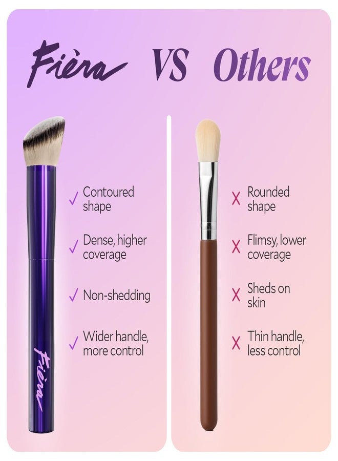 Fièra Concealer & Foundation Brush - Expert Tool for Cream & Liquid Makeup - Seamless, Even Application - Lightweight & Easy to Clean - Perfect for Use with Fièra Luxury Concealer - Image 3