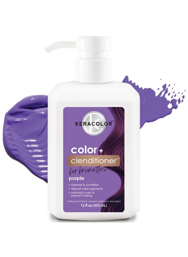 KERACOLOR Clenditioner for Brunettes PURPLE Dye, Semi Permanent Hair Color Depositing Conditioner, Cruelty-free, 12 Fl Oz (Pack of 1) - Image 1