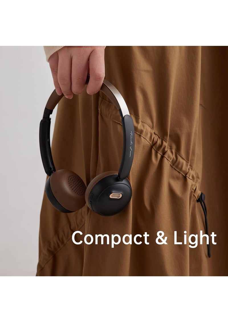 fingertime - Retro Headphones, Old School Style Headset, Hybrid Active Noise Cancelling, On-Ear Design with Bluetooth V5.4, Up to 60 Hours of Playtime, Built-in Microphone for Seamless Calls - Image 1