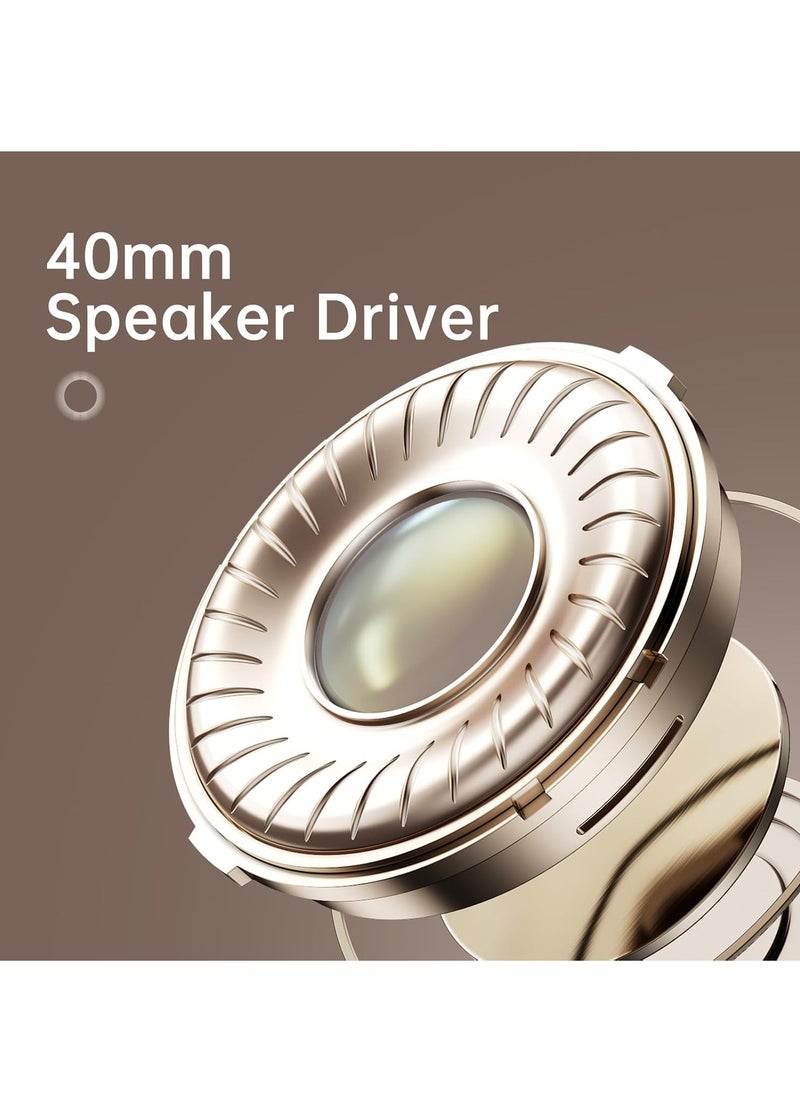 fingertime - Retro Headphones, Old School Style Headset, Hybrid Active Noise Cancelling, On-Ear Design with Bluetooth V5.4, Up to 60 Hours of Playtime, Built-in Microphone for Seamless Calls - Image 1
