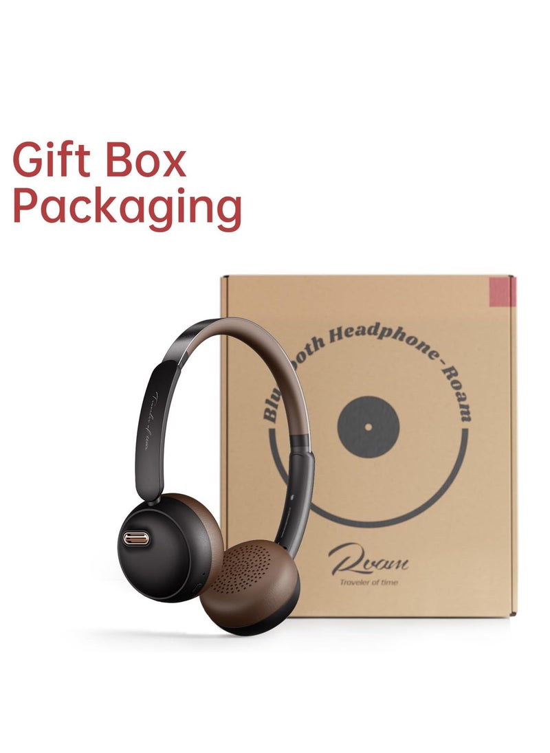 fingertime - Retro Headphones, Old School Style Headset, Hybrid Active Noise Cancelling, On-Ear Design with Bluetooth V5.4, Up to 60 Hours of Playtime, Built-in Microphone for Seamless Calls - Image 1