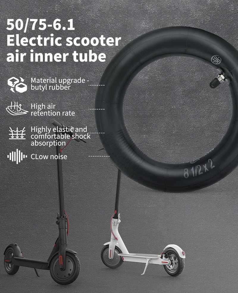 Walshen أنبوب إطار ويلشين 8.5 8.5x2 بديل للإطارات للسكوتر Gotrax/Gxl V2/Xiaomi M365/Razor Electric Scooter، 81/2x2 إطارات سكوتر هوائية أكثر سمكًا (1 مجموعة) - Image 3