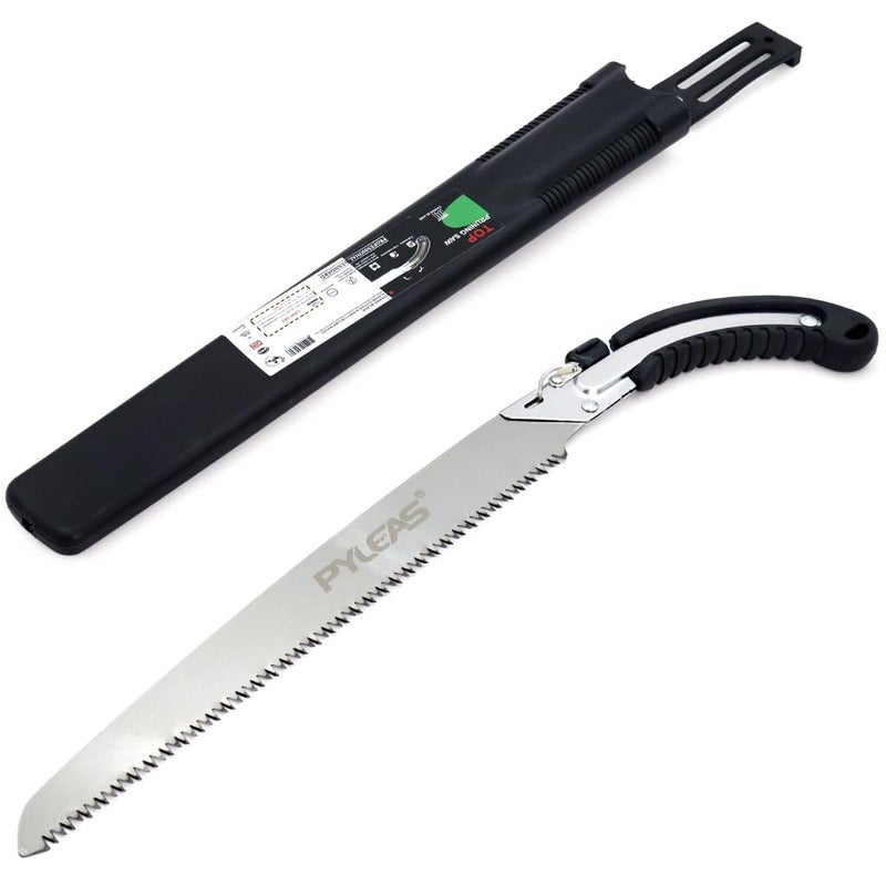 Optifit منشار يدوي للحدائق مع غلاف واقي للشفرة 13.7 بوصة من فولاذ SK5 بأسنان كثيفة منشار يدوي متعدد الأغراض للتقليم والحدائق وقطع الفروع - Image 1