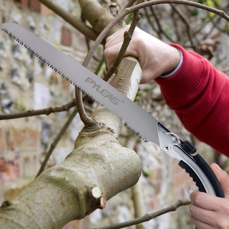 Optifit منشار يدوي للحدائق مع غلاف واقي للشفرة 13.7 بوصة من فولاذ SK5 بأسنان كثيفة منشار يدوي متعدد الأغراض للتقليم والحدائق وقطع الفروع - Image 2