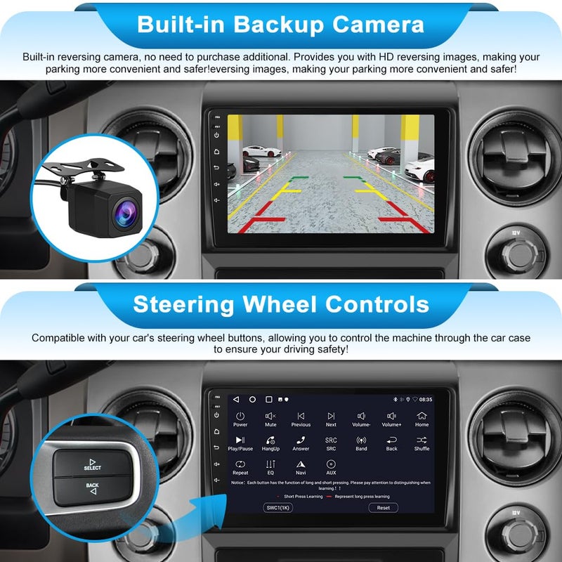 Votheon Car Radio for Ford F150 2009 2010 2011 2012,9 inch Touch Screen Radio Upgrade with 2GB+32GB,CarPlay/Android Auto Backup Camera,Bluetooth WiFi,SWC, FM, AM, RDS DSP - Image 4