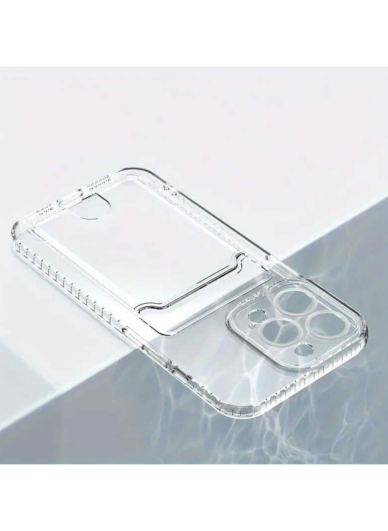 Generic Soft Meterial Slim Transparent Mobile Phone Case For Apple iPhone 15 Pro, Shock Proof Back Cover, Full Body Coverage Lens Protection With Cardholder  - Image 5