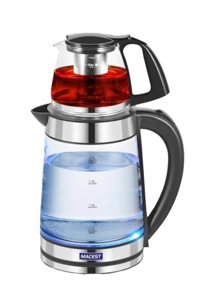 مايست غلاية كهربائية مع إبريق شاي، 2 في 1، غلاية سعة 2 لتر مع إبريق شاي سعة 750 مل - Image 2