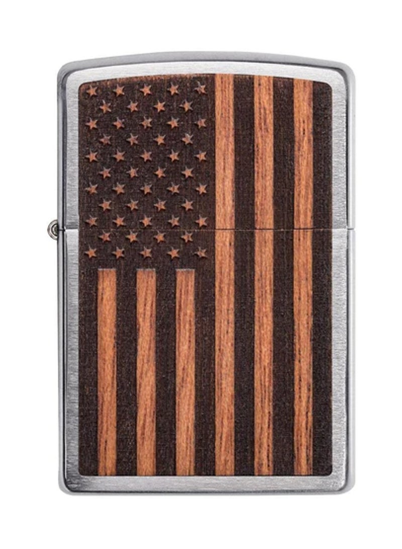 زيبو ولاعة وودشوك بطبعة علم الولايات المتحدة مصنوعة من خشب الماهوجني والكروم المصقول من زيبو - Image 1