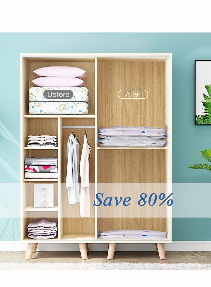 Vacuum Storage Bags 6 Bags Reusable Storage Bags Compression Storage Bags for Comforters Blankets Clothes Storage Hand Pump Included 2 Jumbo + 2 Extra Large + 2 Medium - Image 2