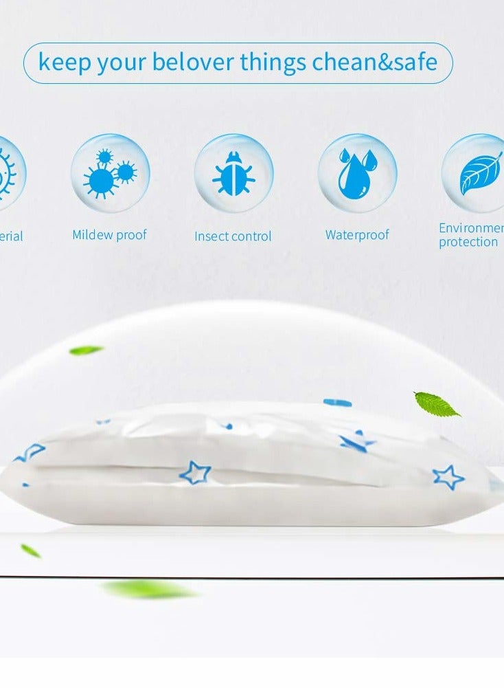 Vacuum Storage Bags 6 Bags Reusable Storage Bags Compression Storage Bags for Comforters Blankets Clothes Storage Hand Pump Included 2 Jumbo + 2 Extra Large + 2 Medium - Image 3