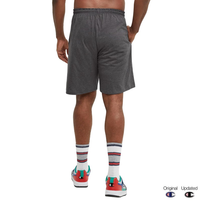 Champion Champion, Lightweight Lounge, Casual Jersey Knit Men's, Weekend Shorts (Reg. or Big, Granite Heather C Patch Logo, 3X-Large Tall  - Image 2