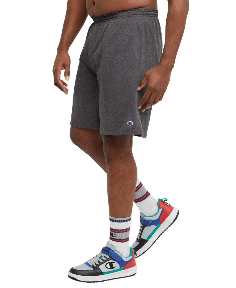 Champion Champion, Lightweight Lounge, Casual Jersey Knit Men's, Weekend Shorts (Reg. or Big, Granite Heather C Patch Logo, 3X-Large Tall  - Image 3