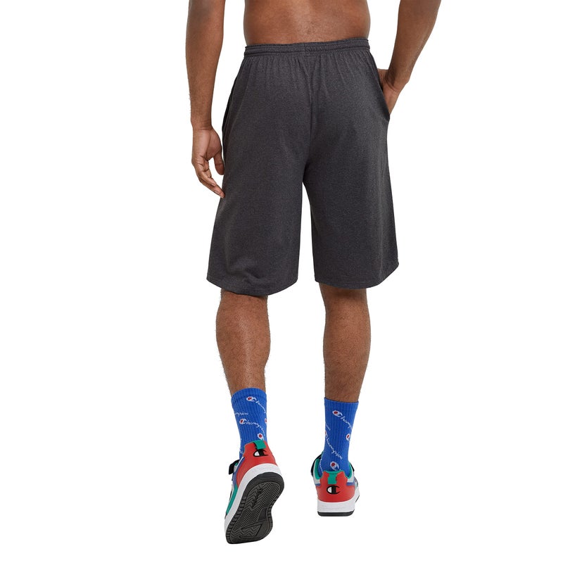 Champion Champion, Lightweight Lounge, Casual Jersey Knit Men's, Weekend Shorts (Reg. or Big, Granite Heather C Patch Logo, 3X-Large Tall  - Image 5