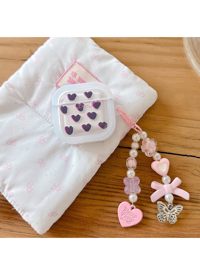 Bow Leopard Print Ins Suitable For Apple Bluetooth Airpods Pro Protective Case Airpods4 Generation Earphone Case-Color:Love-Applicable Models:airpods 4