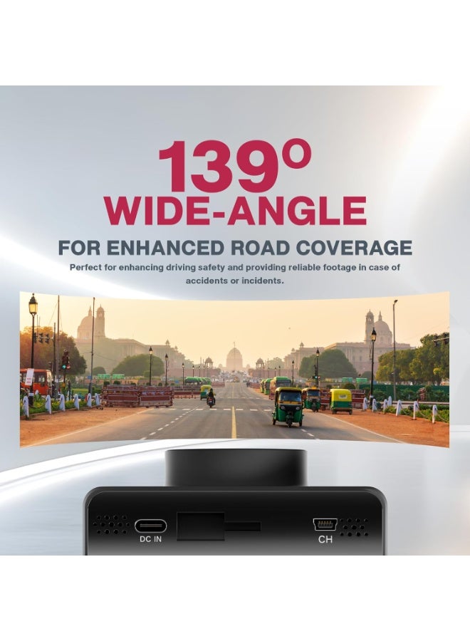 Pioneer Car Dash Camera VREC-H320SC | App Support | ADAS Warnings | 2MP 1080P | Wide Dynamic Range | 139 Field of View| GPS Logger | G-sensor| Emergency Recording |microSD Card support Upto 512GB - Image 4
