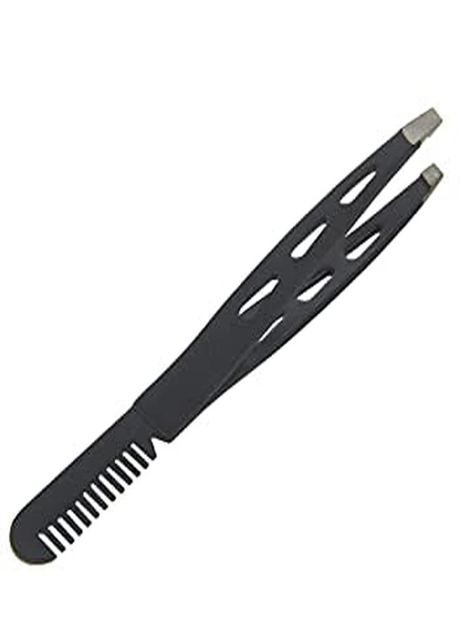 جوجزي ملقط احترافي لتشكيل الحواجب، وإزالة الشعر النامي تحت الجلد، وتهذيب الحواجب، والإسعافات الأولية، وإزالة شعر الأنف (ملقط مع مشط أسود) - Image 1