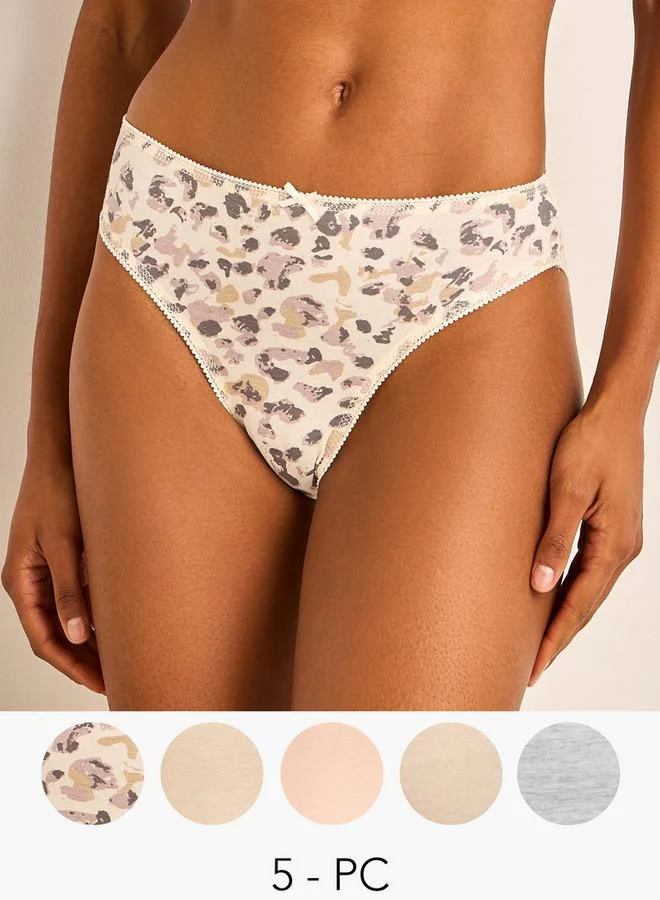 Set of 5 - Bikini Briefs with Assorted Print
