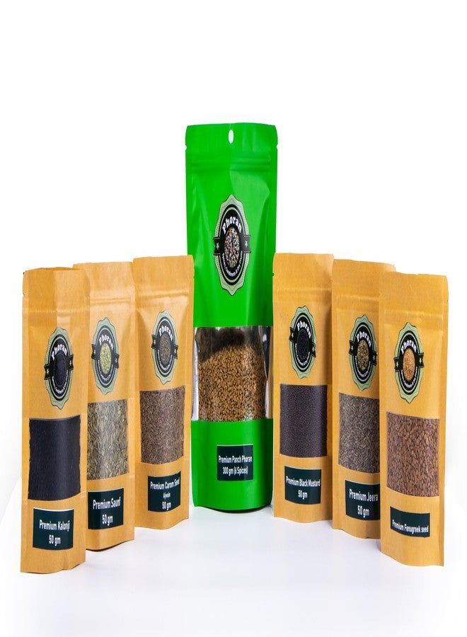 Phoran Panch Phoron Whole Mix Spices- 50 GM | Featuring Fenugreek, Nigella, Cumin, Mustard and Fennel Seeds, Carrom seed | Bengali Masala, Panch Phoron, Indian Taste Vegetable Masala, Five Spice Mix (Pack of 6) - Image 1