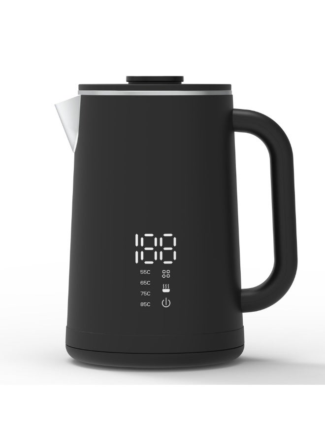 Electric Kettle 1.6L, 1500W Fast Boiling Water Kettle with Temperature Control for Coffee Tea & Milk,16H Keep Warm, Cool Touch Water Boiler, Boil-Dry Protection, Stainless Steel Insulated Pot