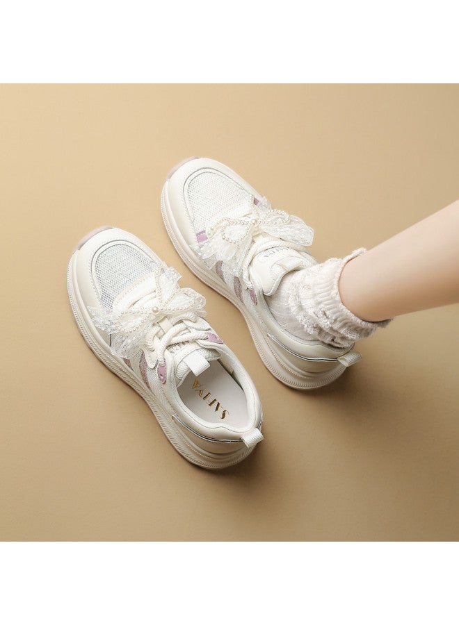 SAFIYA Saturday's Spring/autumn 2025 Breathable Mesh Trainers, Casual Sports Shoes, Versatile Platform White Sneakers For Women - Image 5