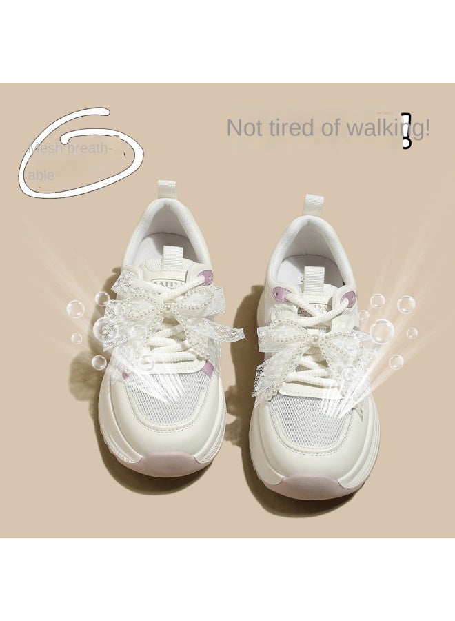 SAFIYA Saturday's Spring/autumn 2025 Breathable Mesh Trainers, Casual Sports Shoes, Versatile Platform White Sneakers For Women - Image 2