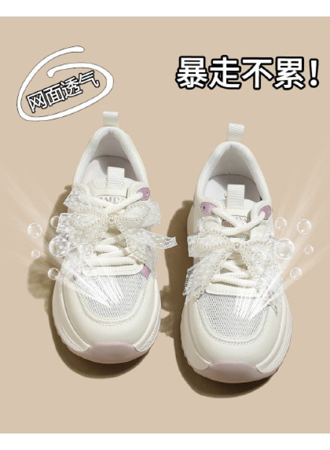 SAFIYA Saturday's Spring/autumn 2025 Breathable Mesh Trainers, Casual Sports Shoes, Versatile Platform White Sneakers For Women - Image 1