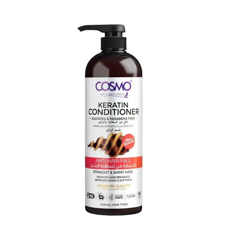COSMO Hair Naturals Keratin All Hair Conditioner 480ml, Anti-hair Fall, Straight & Shiny Hair, Softens & Healthy Hair - Image 1