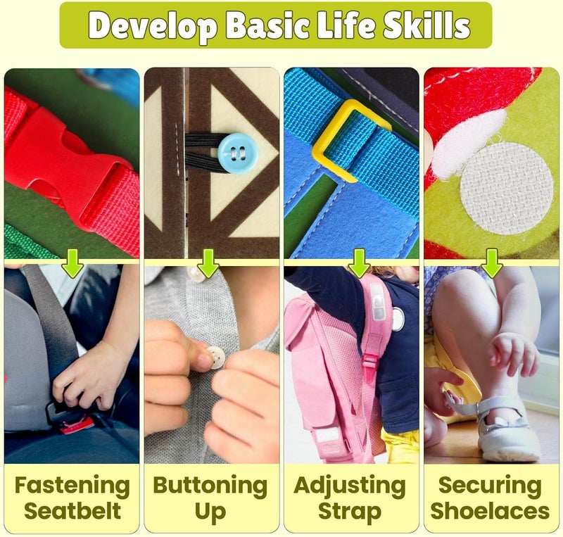 Quanquer Toddler Busy Board Montessori Toys for 1 2 3 4 Year Old - Farm Busy Book Educational Learning Sensory Toy for Boys Girls - Christmas Birthday Gifts for Toddlers Travel Toys for Airplane Car - Image 3